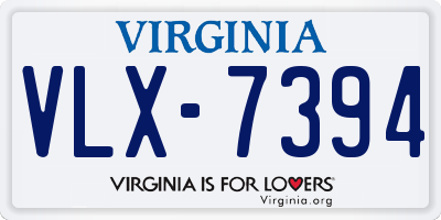 VA license plate VLX7394