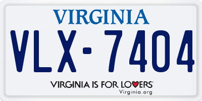 VA license plate VLX7404