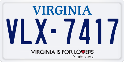 VA license plate VLX7417