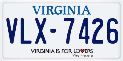 VA license plate VLX7426
