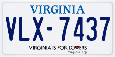 VA license plate VLX7437