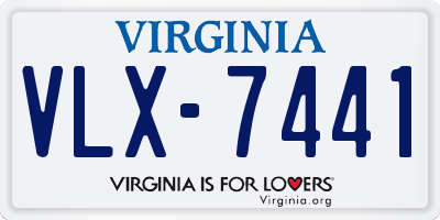 VA license plate VLX7441