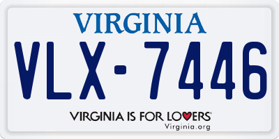 VA license plate VLX7446
