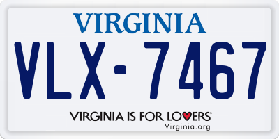 VA license plate VLX7467