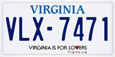VA license plate VLX7471