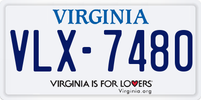 VA license plate VLX7480