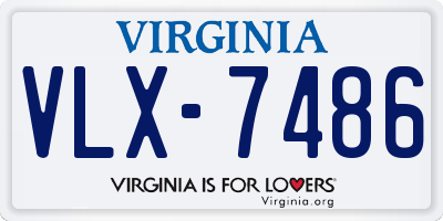 VA license plate VLX7486