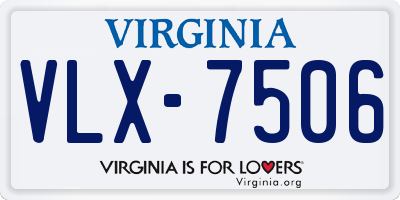 VA license plate VLX7506