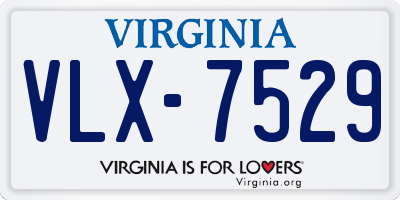 VA license plate VLX7529