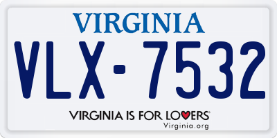 VA license plate VLX7532