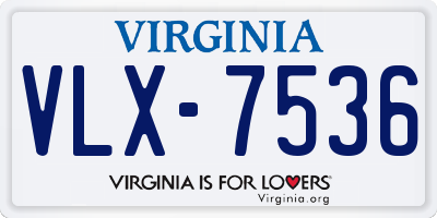 VA license plate VLX7536