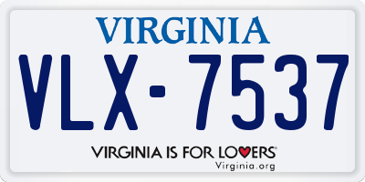 VA license plate VLX7537