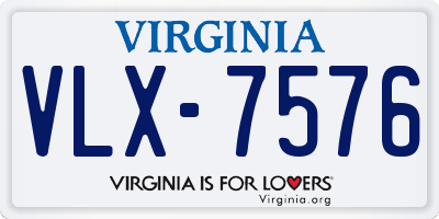 VA license plate VLX7576
