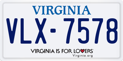 VA license plate VLX7578