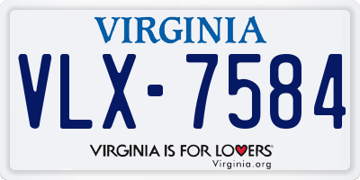 VA license plate VLX7584