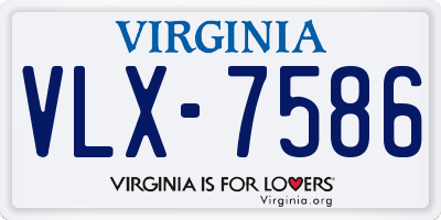 VA license plate VLX7586