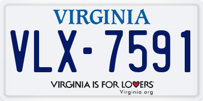 VA license plate VLX7591