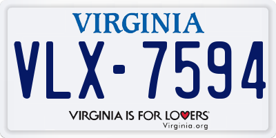 VA license plate VLX7594