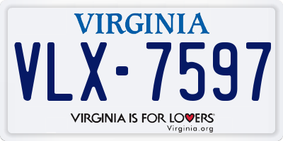VA license plate VLX7597