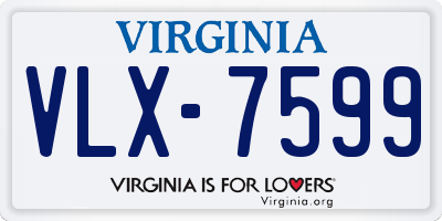 VA license plate VLX7599