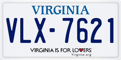 VA license plate VLX7621