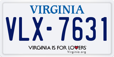 VA license plate VLX7631