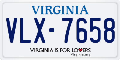 VA license plate VLX7658