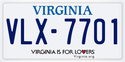 VA license plate VLX7701