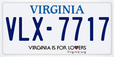 VA license plate VLX7717