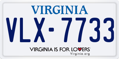 VA license plate VLX7733