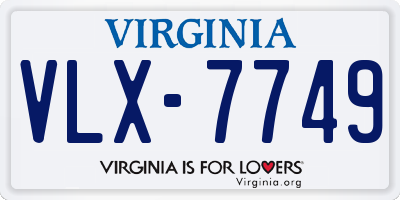 VA license plate VLX7749