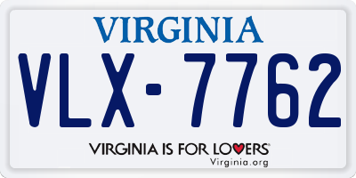 VA license plate VLX7762
