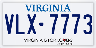 VA license plate VLX7773
