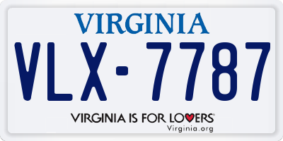 VA license plate VLX7787