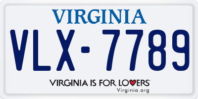 VA license plate VLX7789