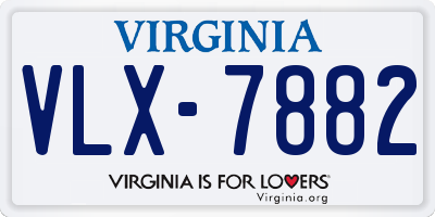 VA license plate VLX7882