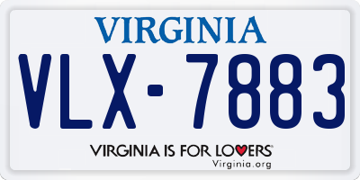 VA license plate VLX7883