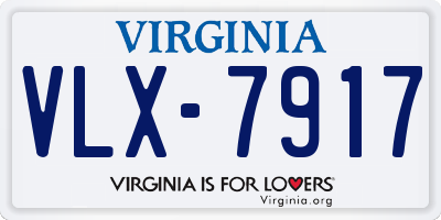 VA license plate VLX7917