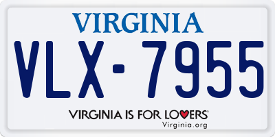 VA license plate VLX7955
