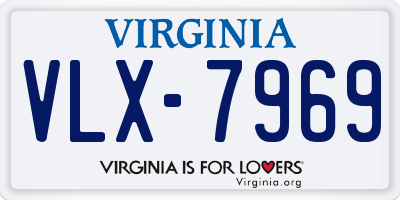 VA license plate VLX7969