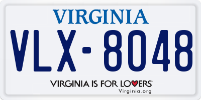 VA license plate VLX8048