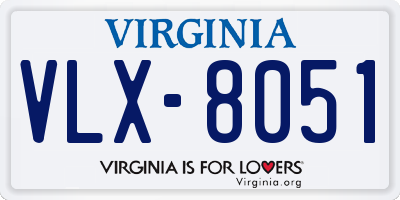 VA license plate VLX8051