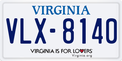VA license plate VLX8140