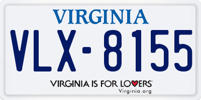VA license plate VLX8155