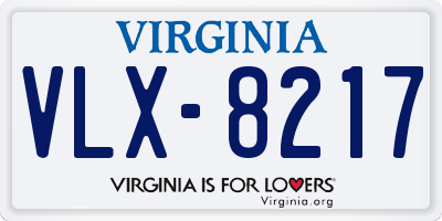 VA license plate VLX8217