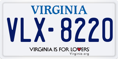 VA license plate VLX8220