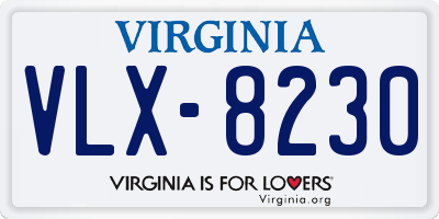 VA license plate VLX8230