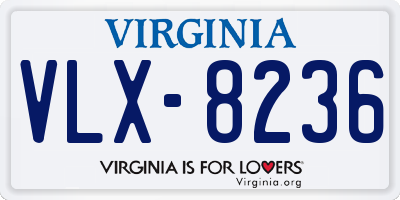 VA license plate VLX8236
