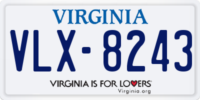 VA license plate VLX8243