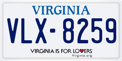 VA license plate VLX8259